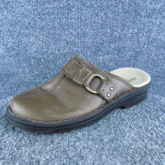 Clarks Collection Women Mules‎ Shoes Size 5.5 Medium Brown Leather Slip On - Picture 1 of 10
